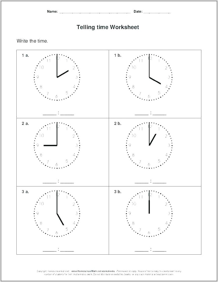 Time Worksheets Using Words