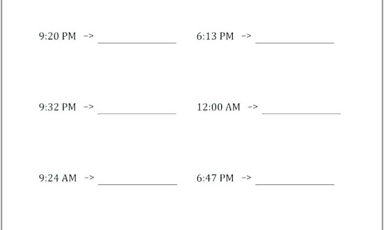 Time Worksheets With Am And Pm