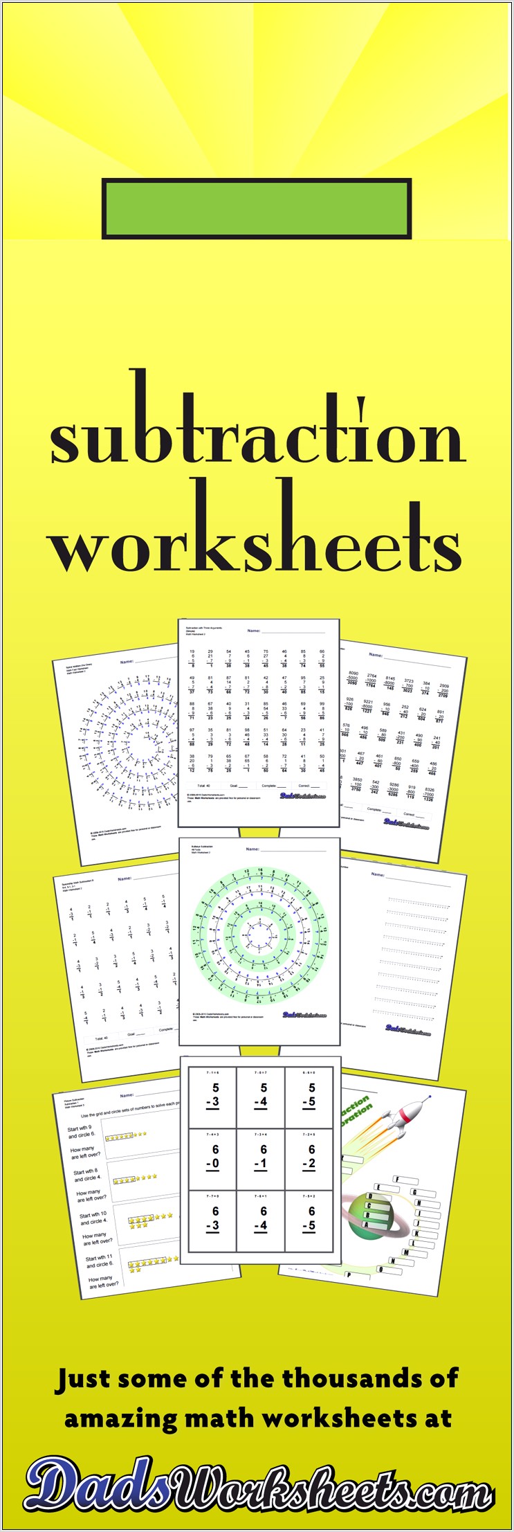 Timed Subtraction Worksheets Printable