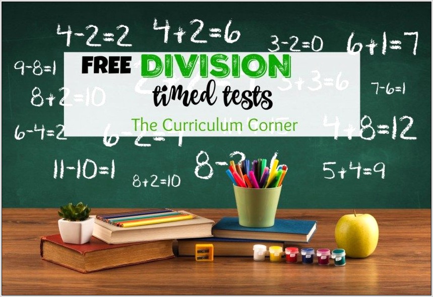 Timed Tests Multiplication And Division