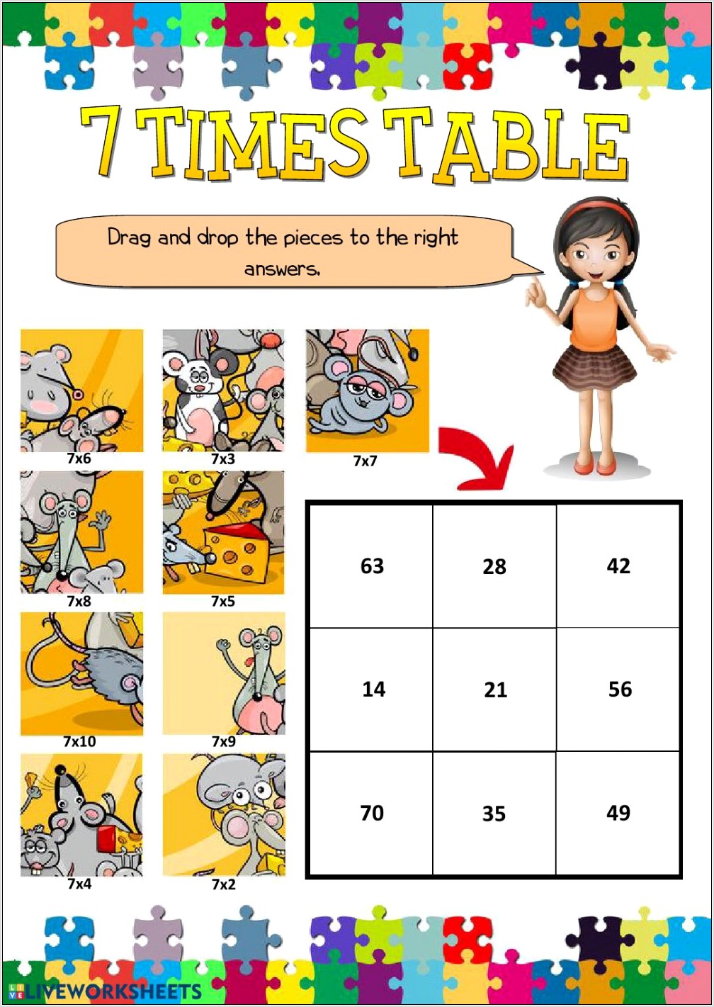Times Table 7 Worksheet
