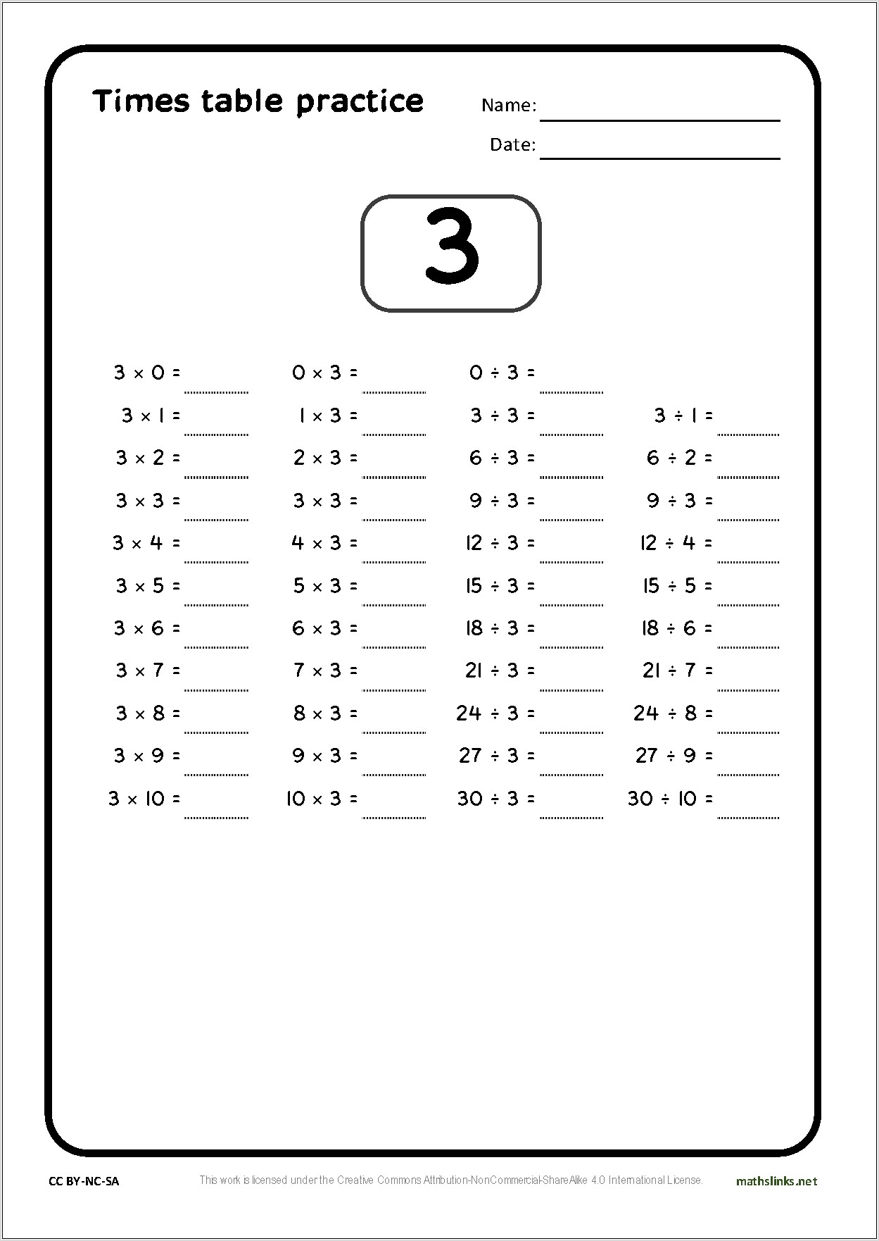 Times Table Quiz With Timer