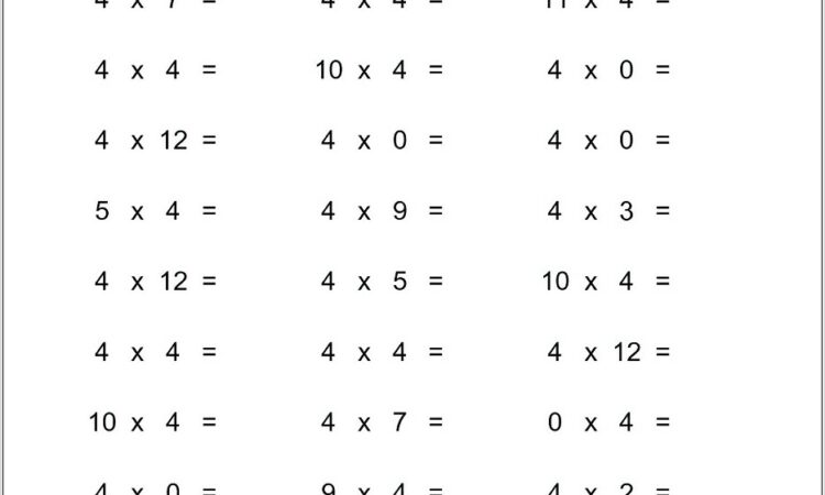 Times Table Worksheets 3 And 4