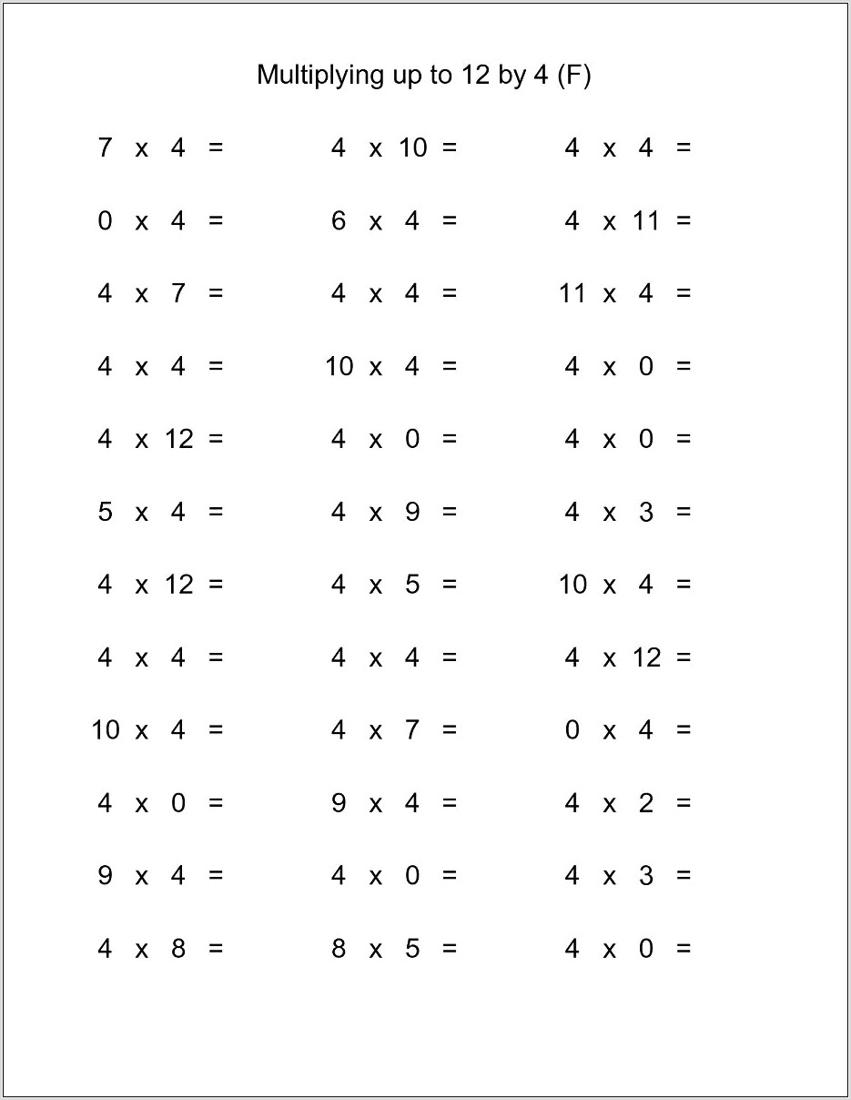 Times Table Worksheets 3 And 4