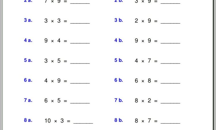 Times Table Worksheets Key Stage 1