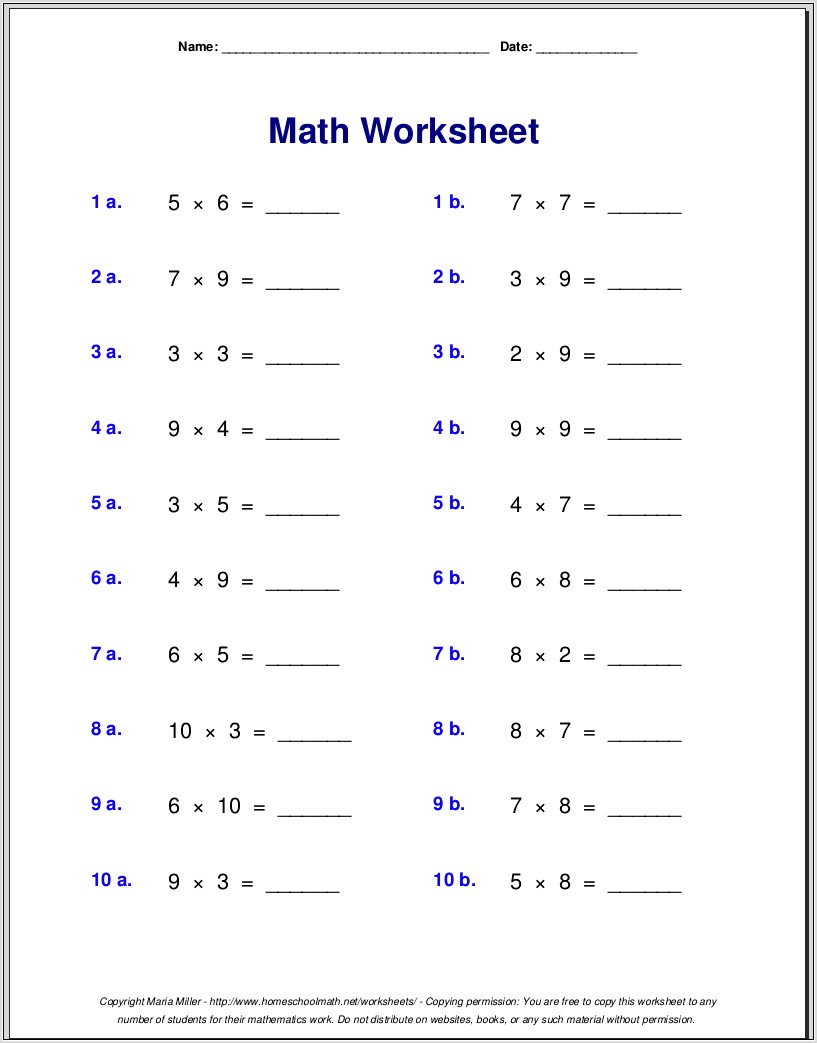 Times Table Worksheets Key Stage 1