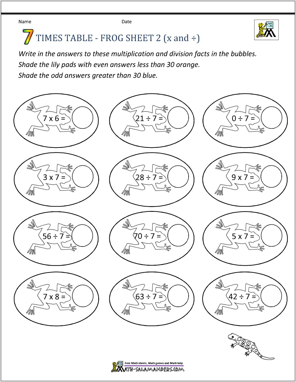 Times Table Year 3 Worksheet
