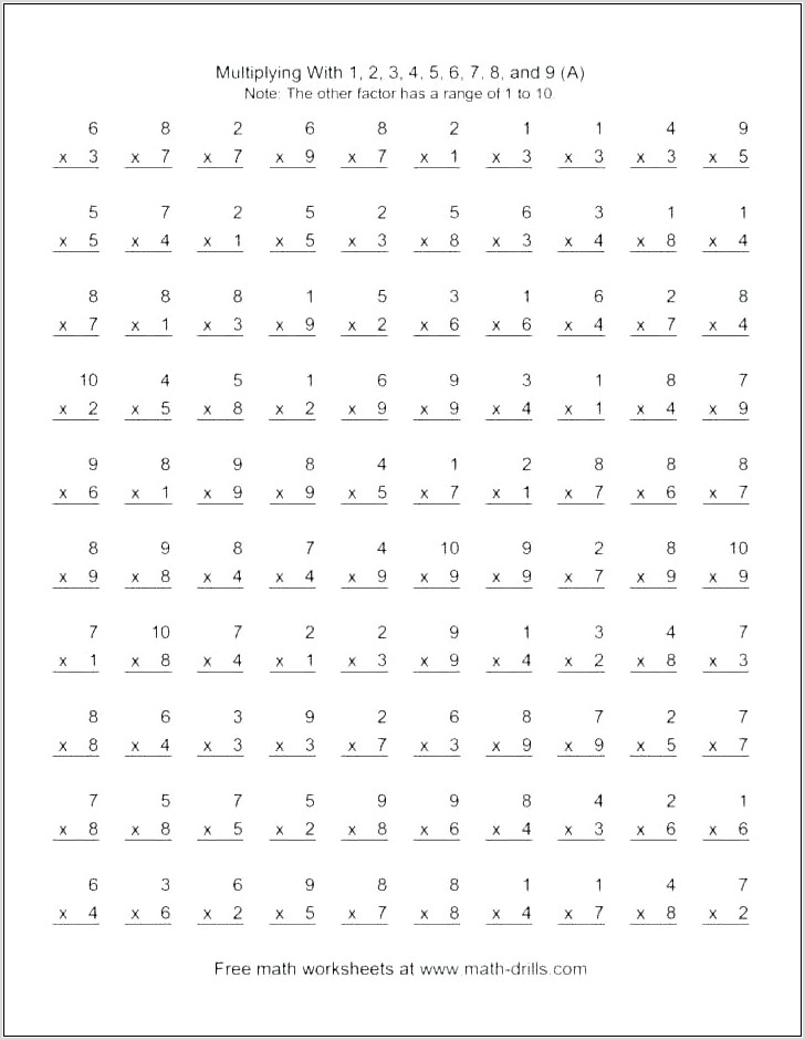 Times Tables Worksheets Multiplication And Division
