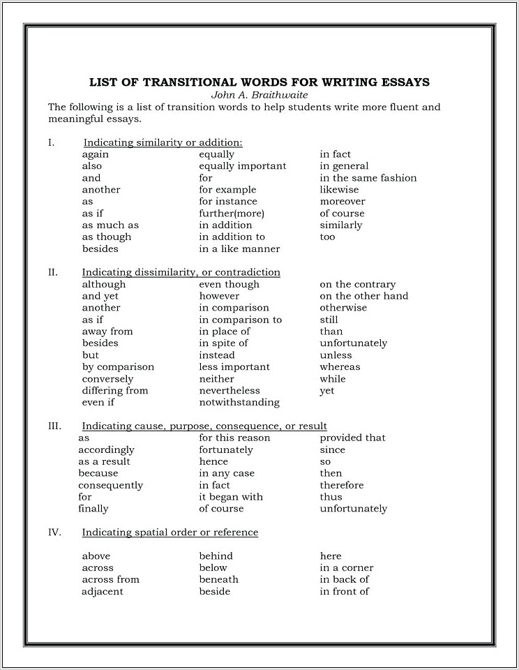 Transition Words Worksheet 7th Grade