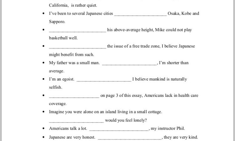 Transitional Words Activities Worksheets