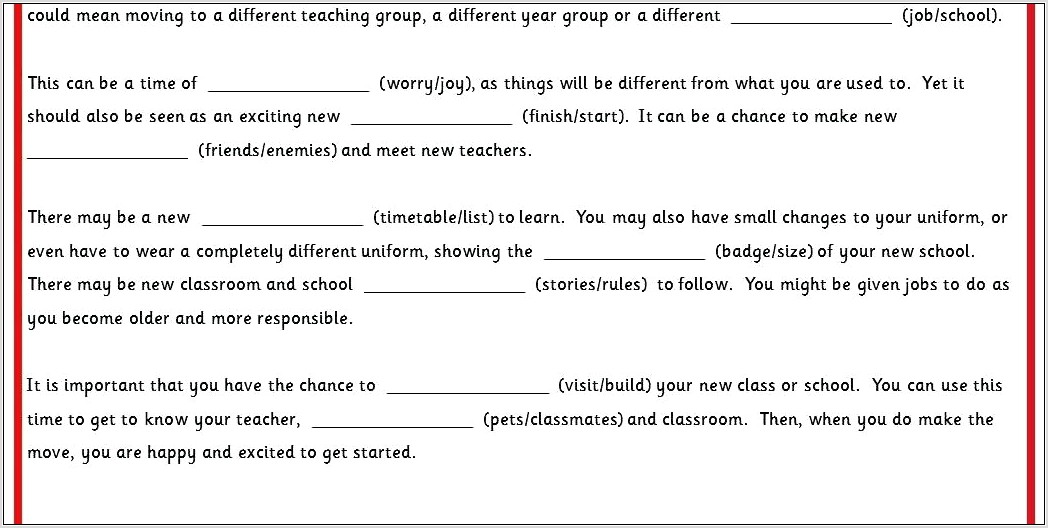Transitional Words Worksheets Exercises