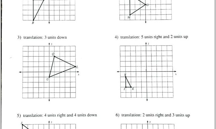 Translations 8th Grade Math Worksheet