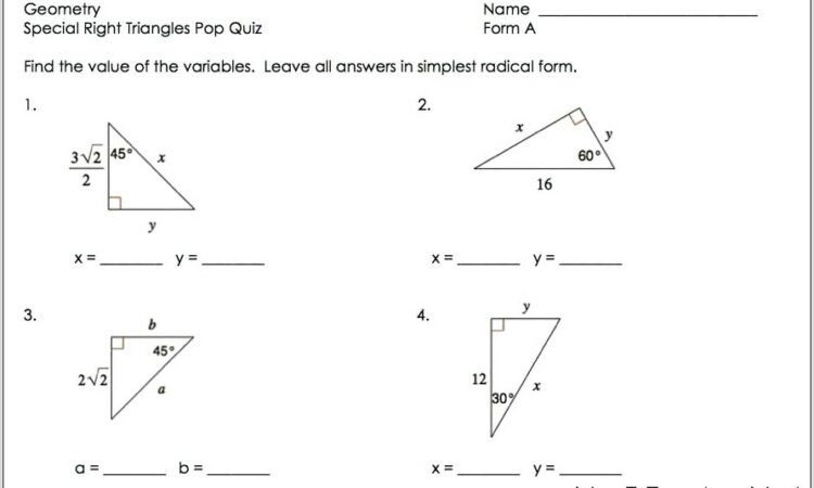 Triangle Area Worksheet With Answers