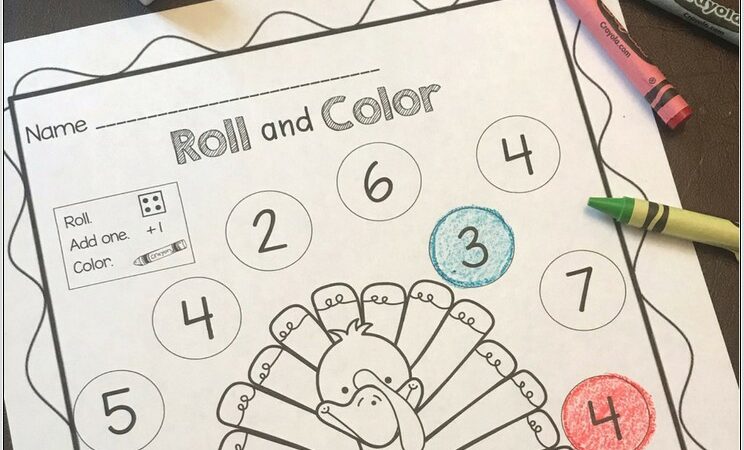 Turkey Math Color Worksheet