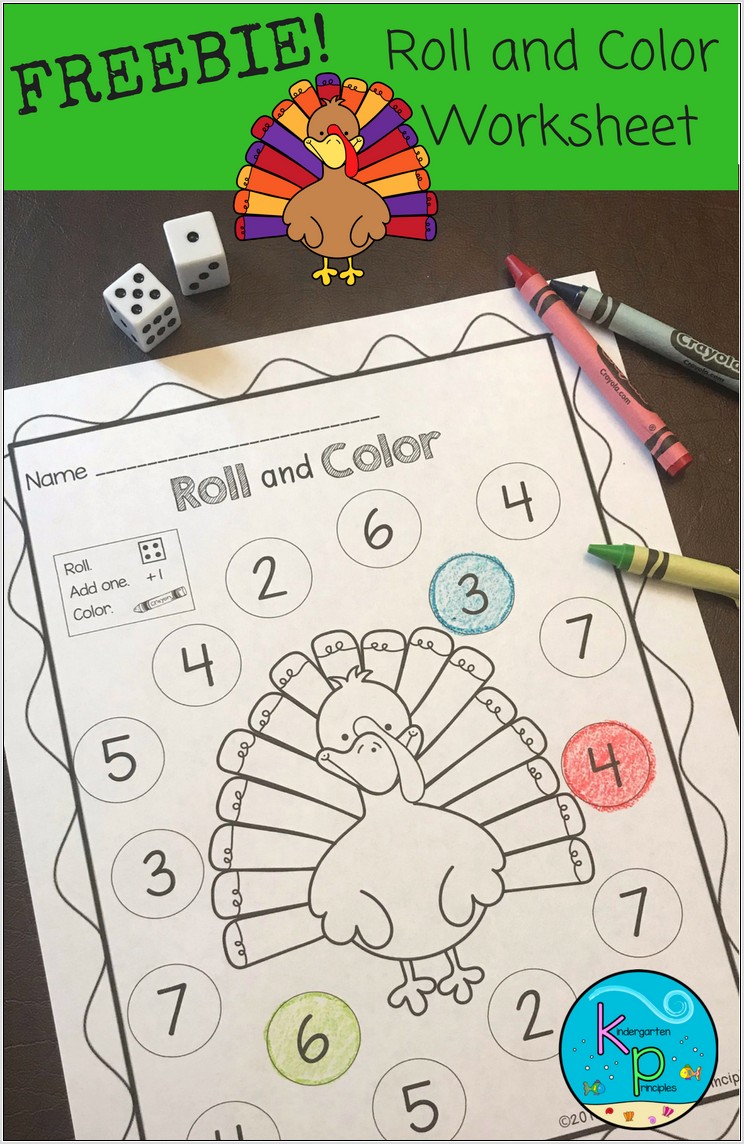 Turkey Math Color Worksheet