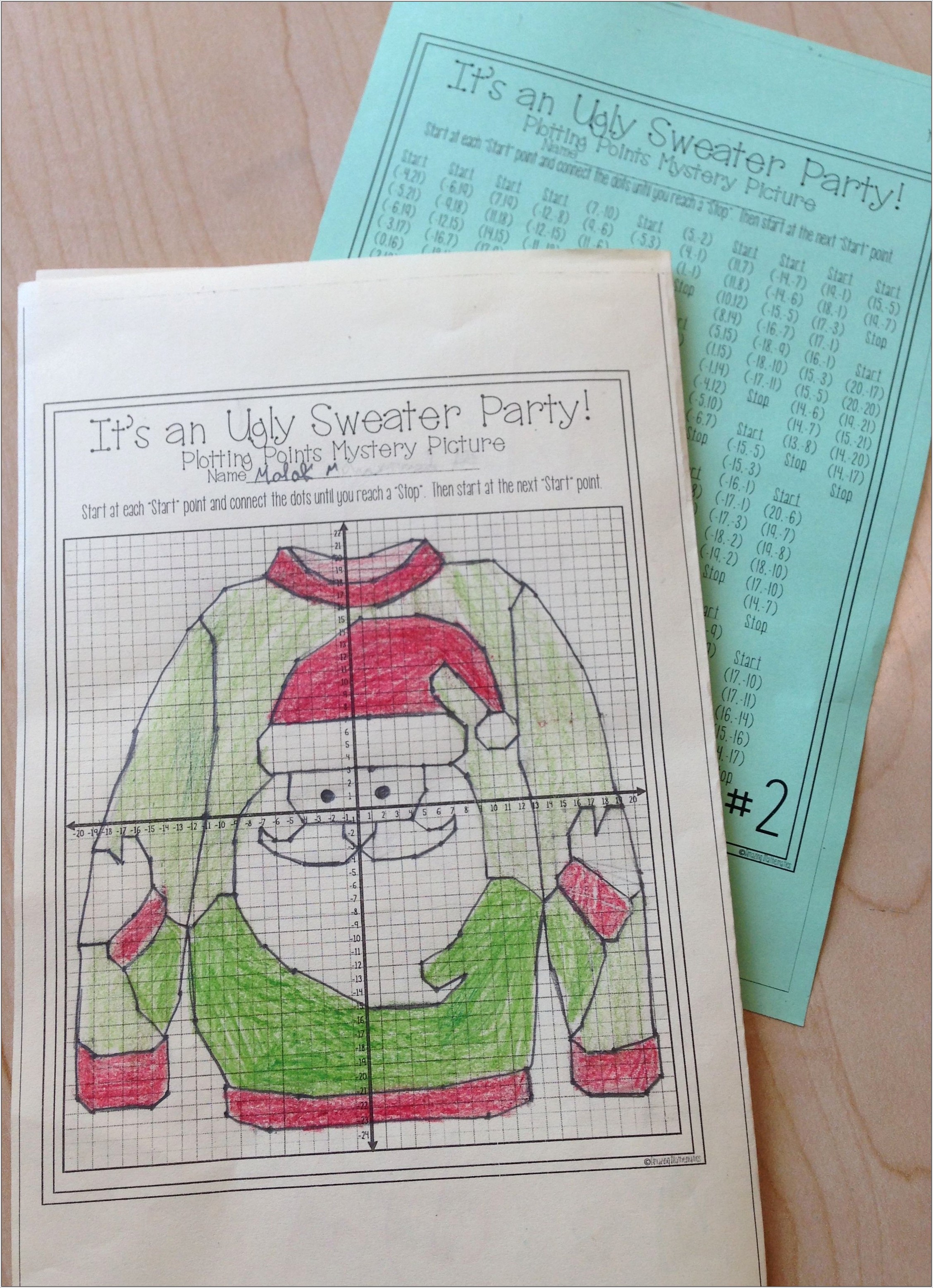 Ugly Christmas Sweater Math Worksheet