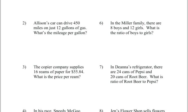 Unit Price Math Worksheet