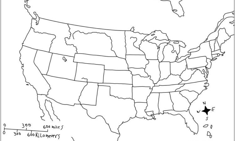 United States Map Unlabeled Printable