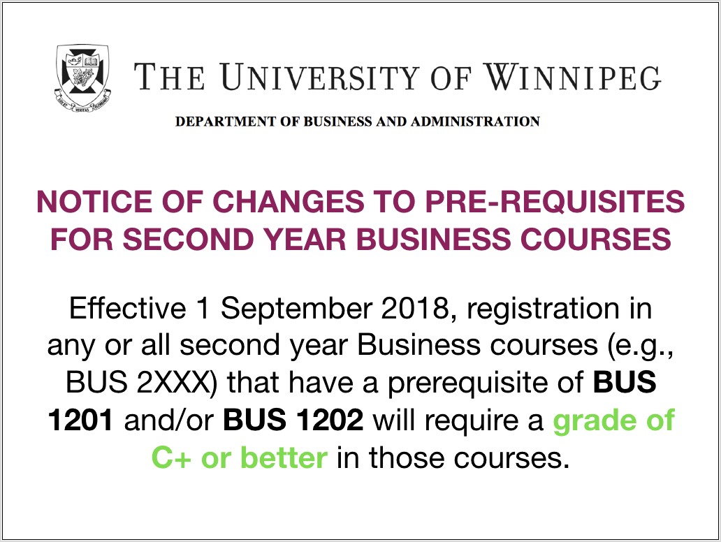 University Of Winnipeg Time Table Worksheet