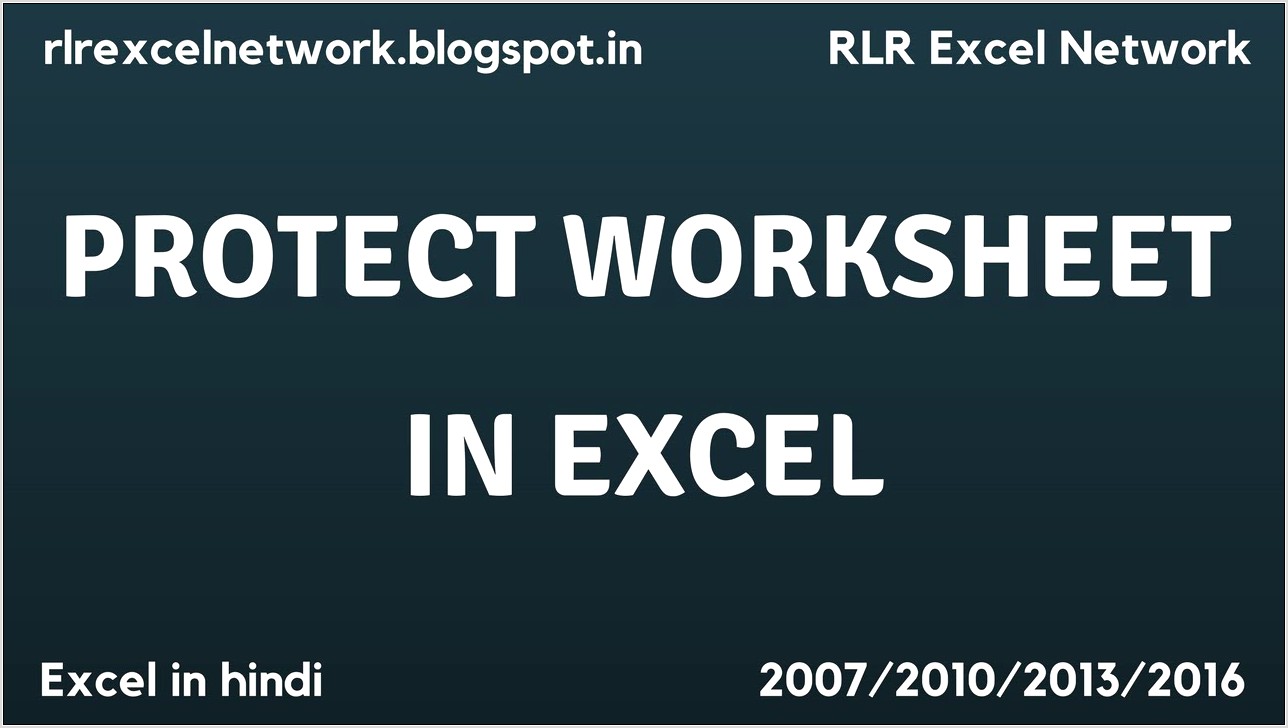 Unprotect A Worksheet In Excel