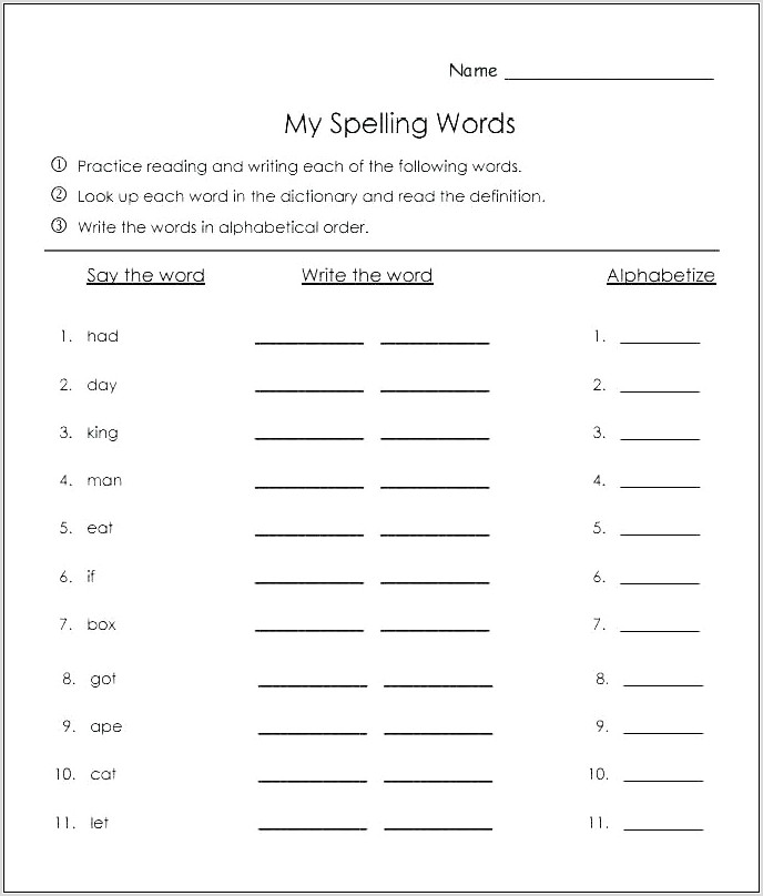 Unscramble Spelling Words Worksheet