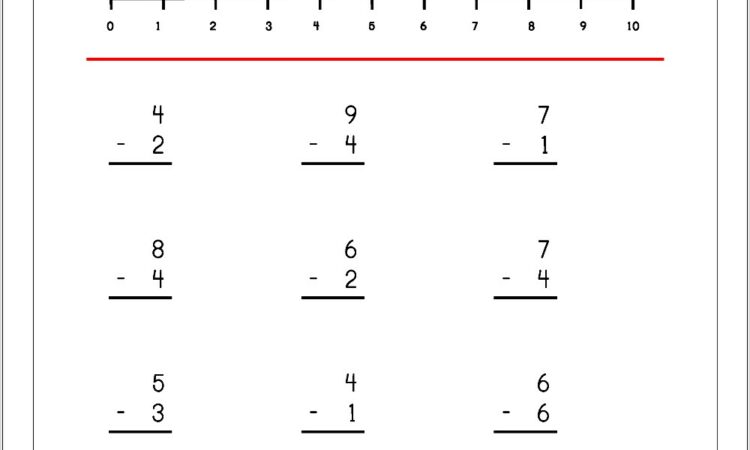 Using Number Line To Subtract Worksheet