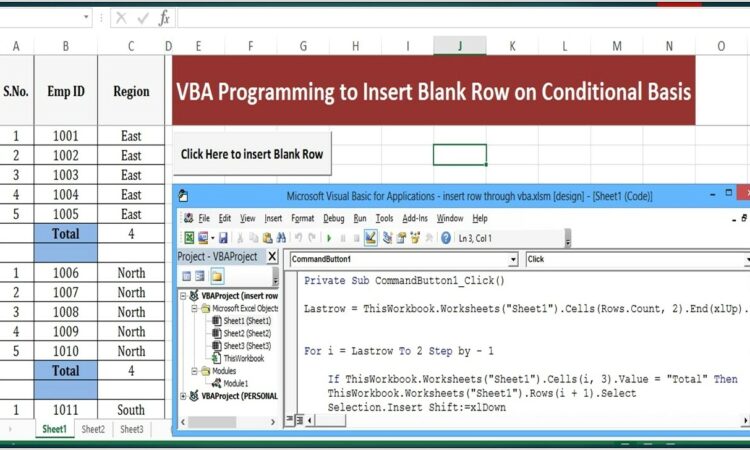 Vba Insert Row Into Worksheet