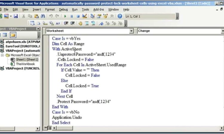 Vba Password Protect Workbook On Close