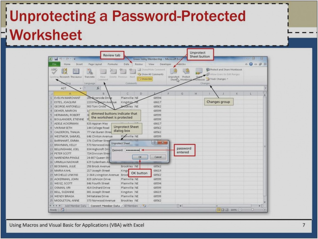 Vba Protect Excel Sheet With Password