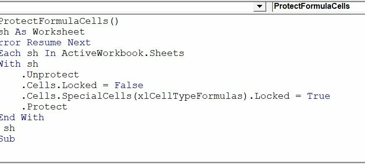 Vba Protect Sheet Error