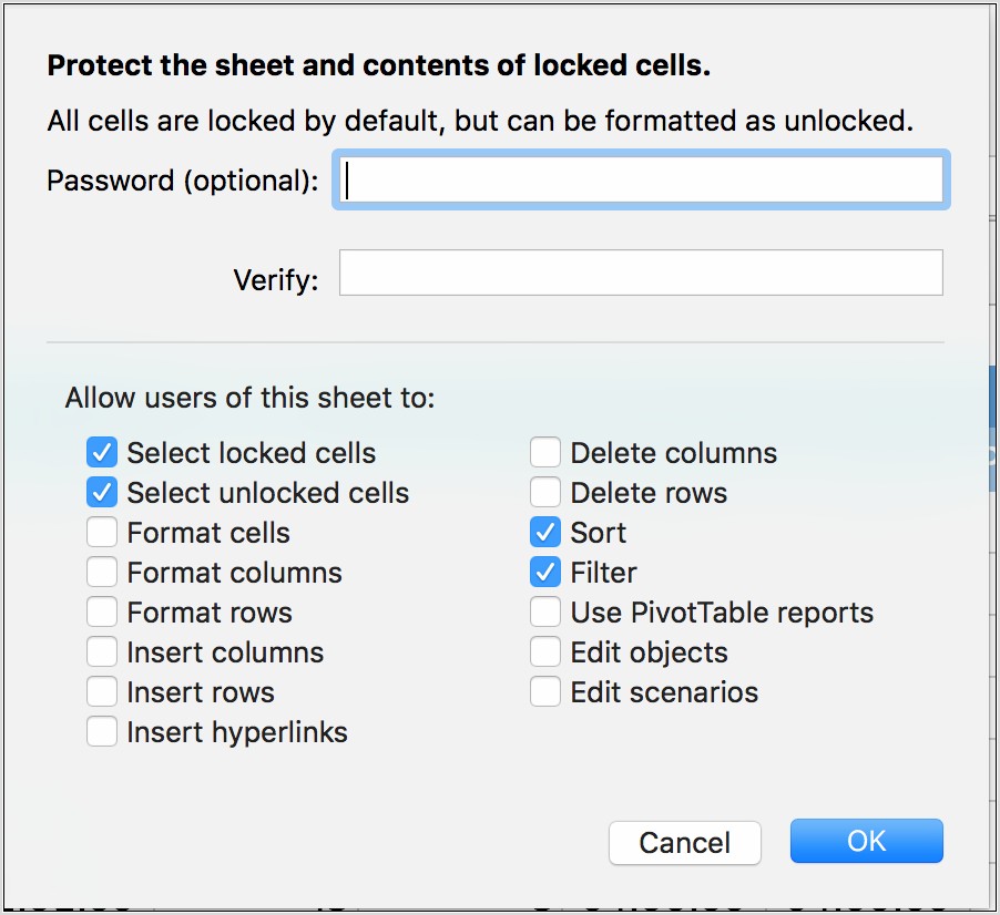 Vba Protect Sheet With Password Allow Autofilter