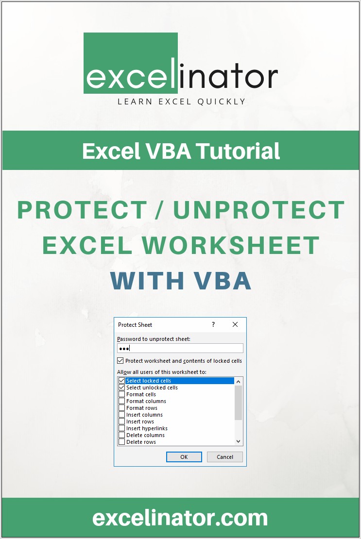 Vba Protect Worksheet Without Password