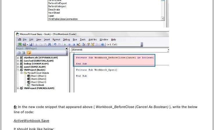 Vba Save Workbook On Exit