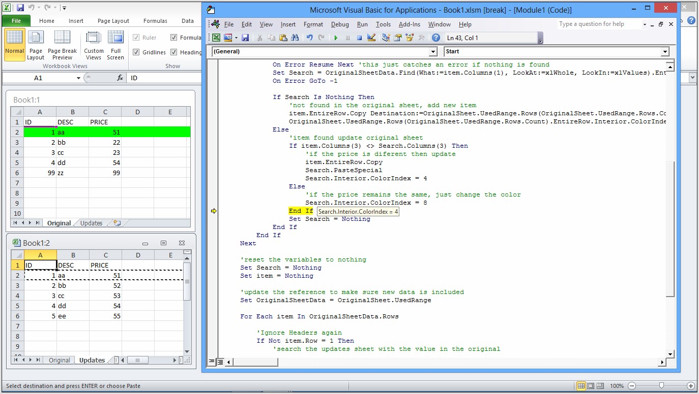 Vba Set Worksheet Nothing