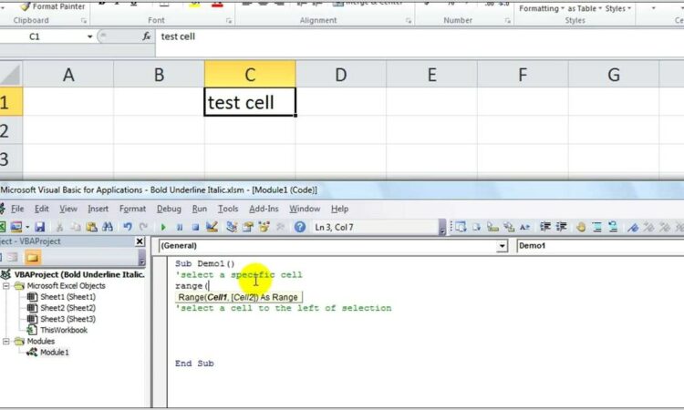 Vba Sheets Cells Select