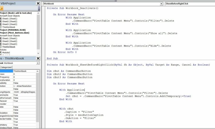 Vba Workbook Sheet Beforerightclick