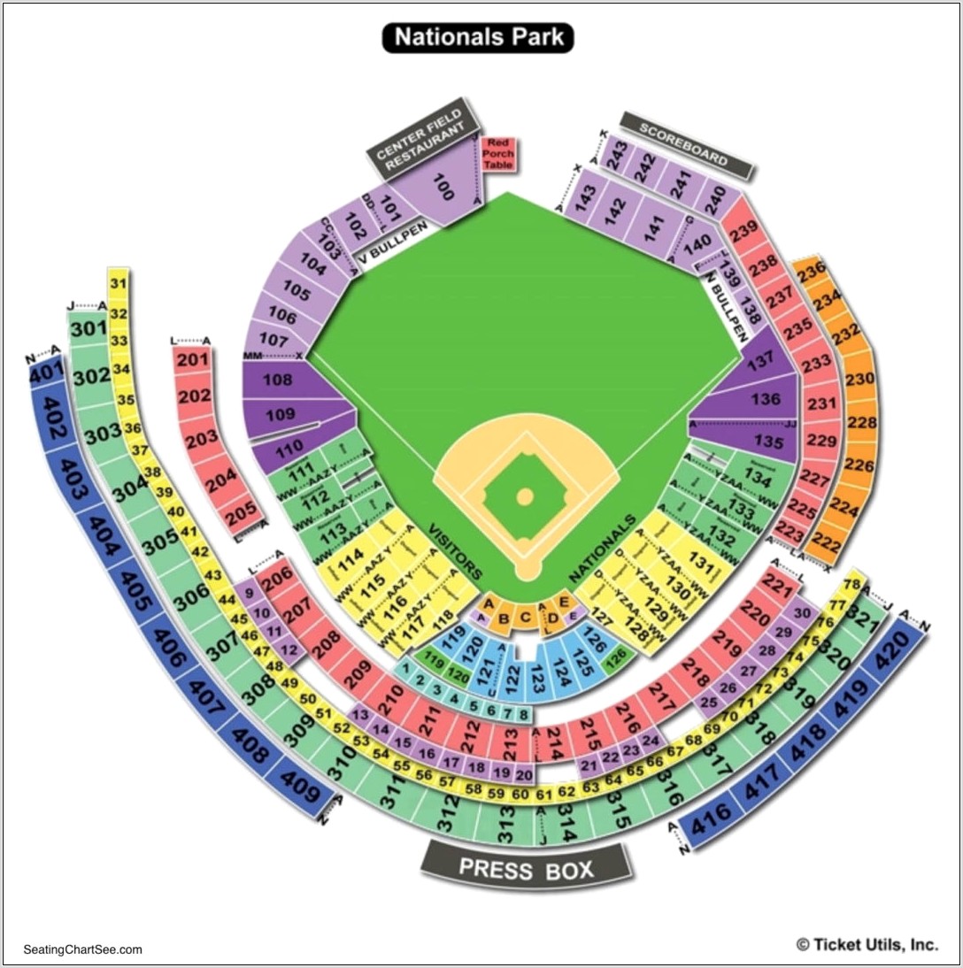 Washington Nationals Seating Diagram