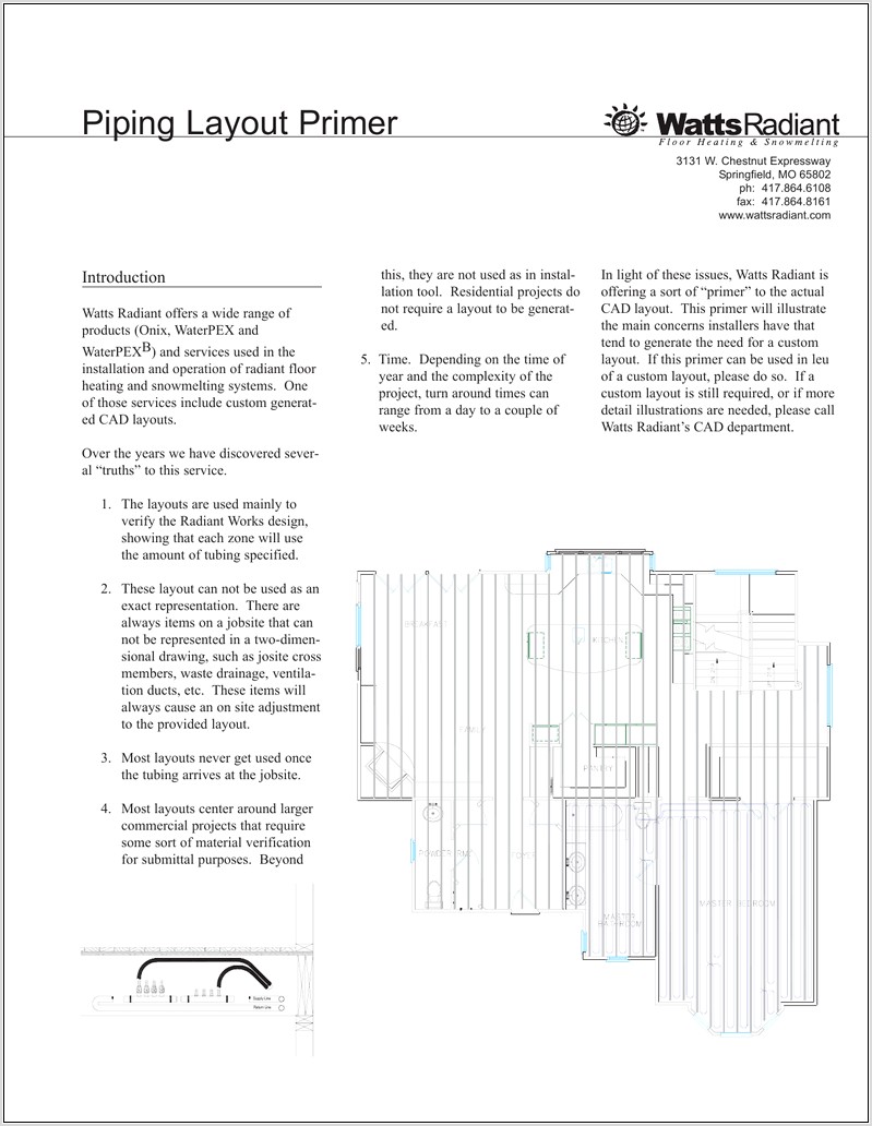 Watts Radiant Piping Diagrams