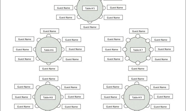 Wedding Seating Diagram Template