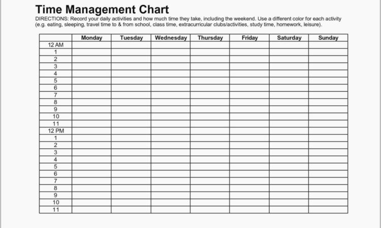 Weekly Time Management Worksheet