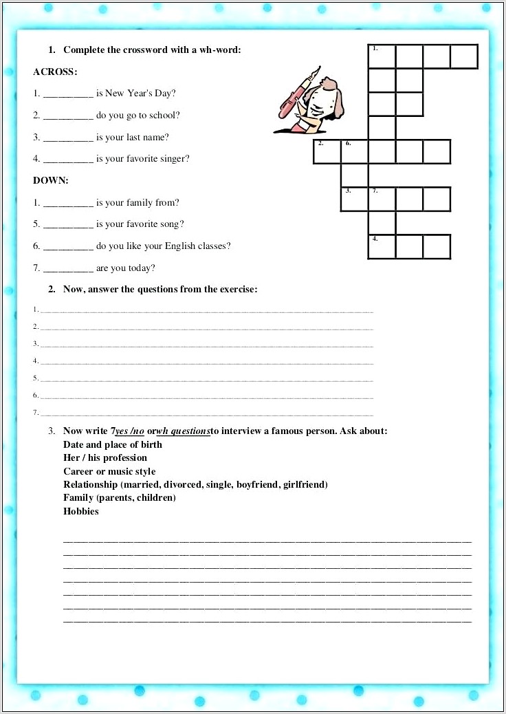 Wh Question Words Worksheets Pdf