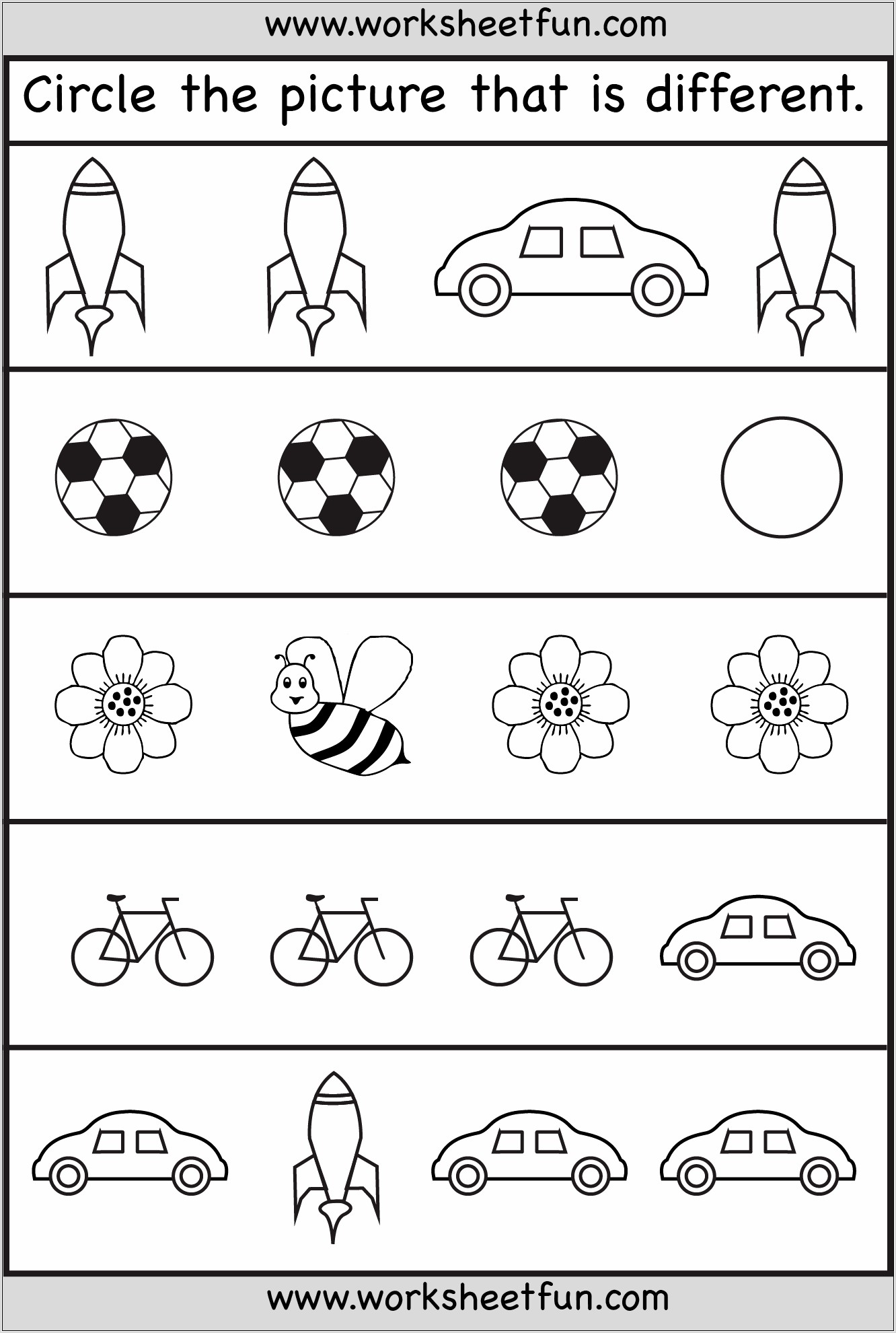 What Is Different Preschool Worksheet