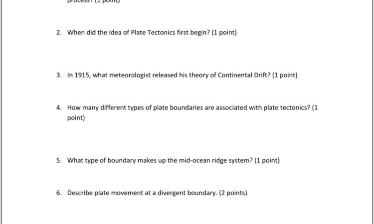 What Is Plate Tectonics Worksheet