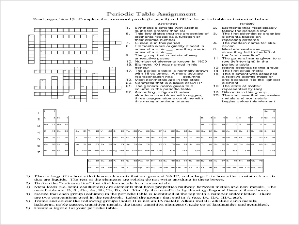 Periodic Table Of Elements Worksheet With Answers Worksheet 