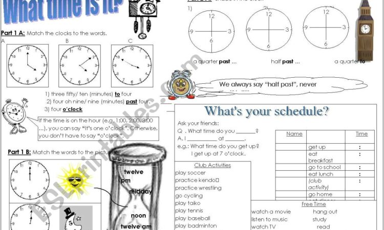 What Time Esl Worksheet