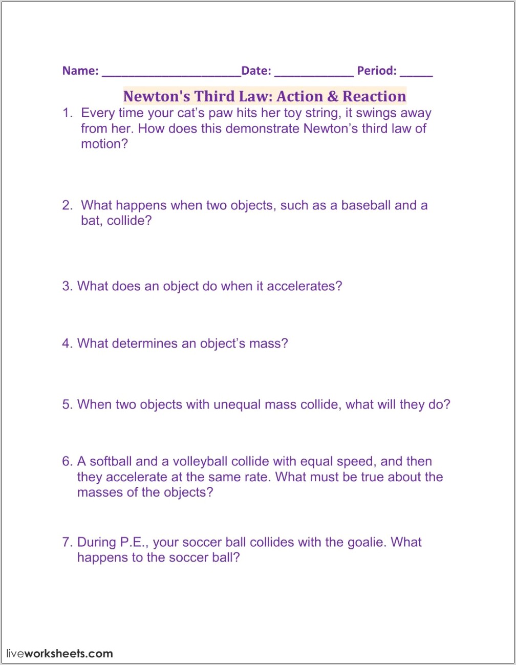 Which Law Science Worksheet Answers