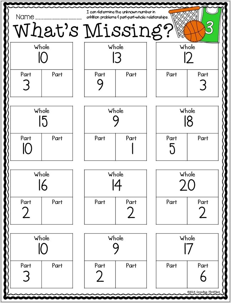 Whole Number Worksheets Year 1