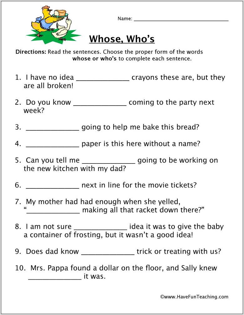 Whos Who Math Worksheet Answers