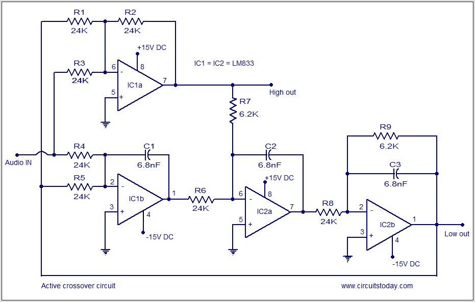 Woofer Subwoofer Crossover Circuit Diagram