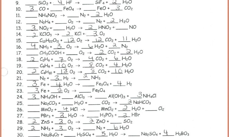 Word Equations Worksheet Answers If8767